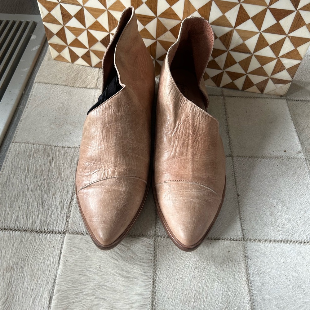 Free People Blush Leather Ankle Booties